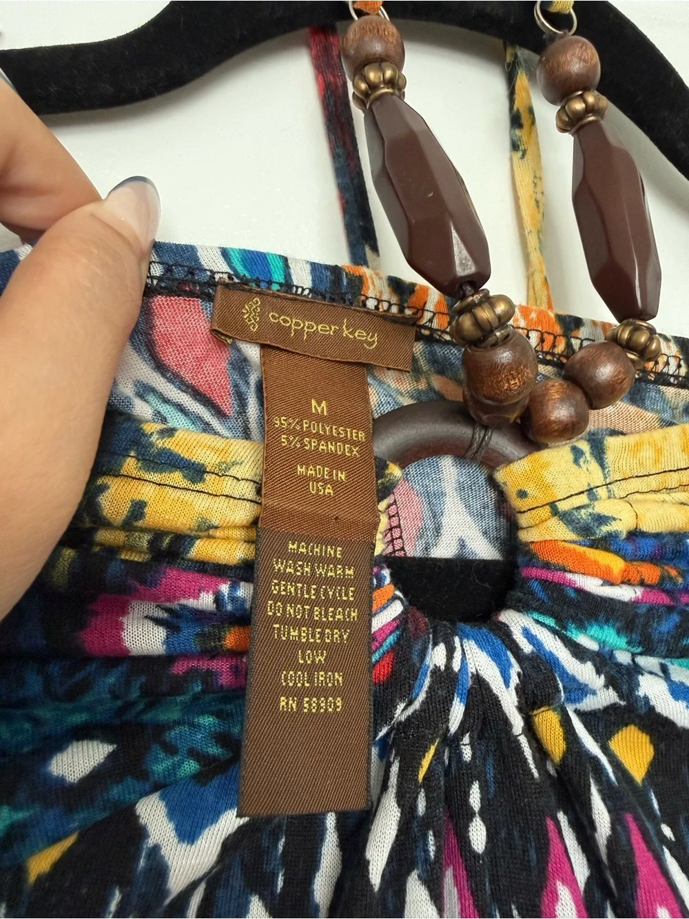Copper Key Tie Dye Aztec colors Maxi Dress - Picture 3 of 3